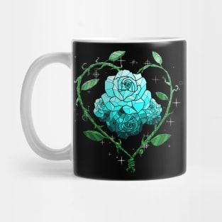 Cyan Crystal Flower Mug